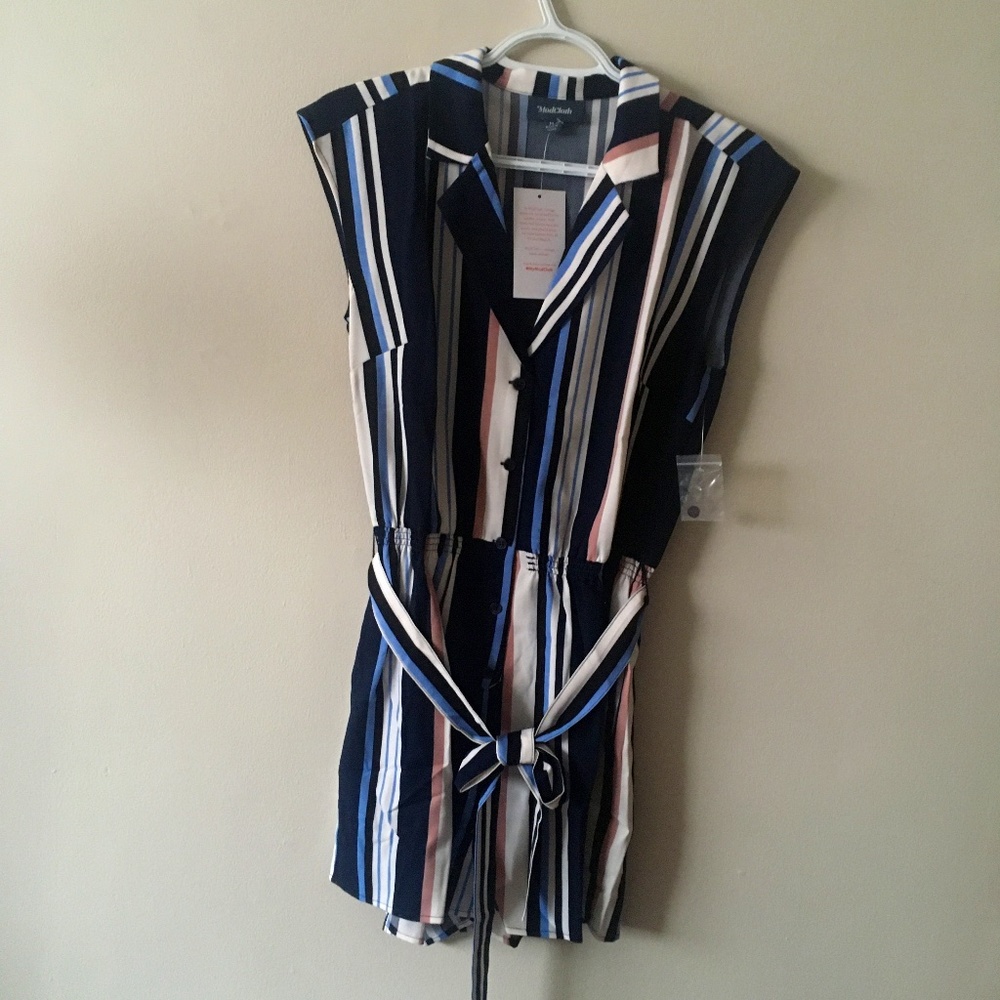 Modcloth Striped Romper - Medium